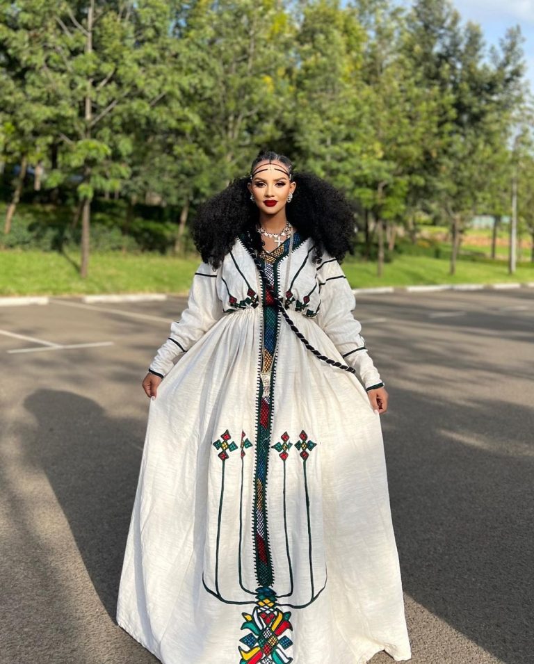 #YeshiCloth #HabeshaKemis #EthiopianTraditionalDress #HabeshaDress #EthiopianClothing #TraditionalDress (image 3)