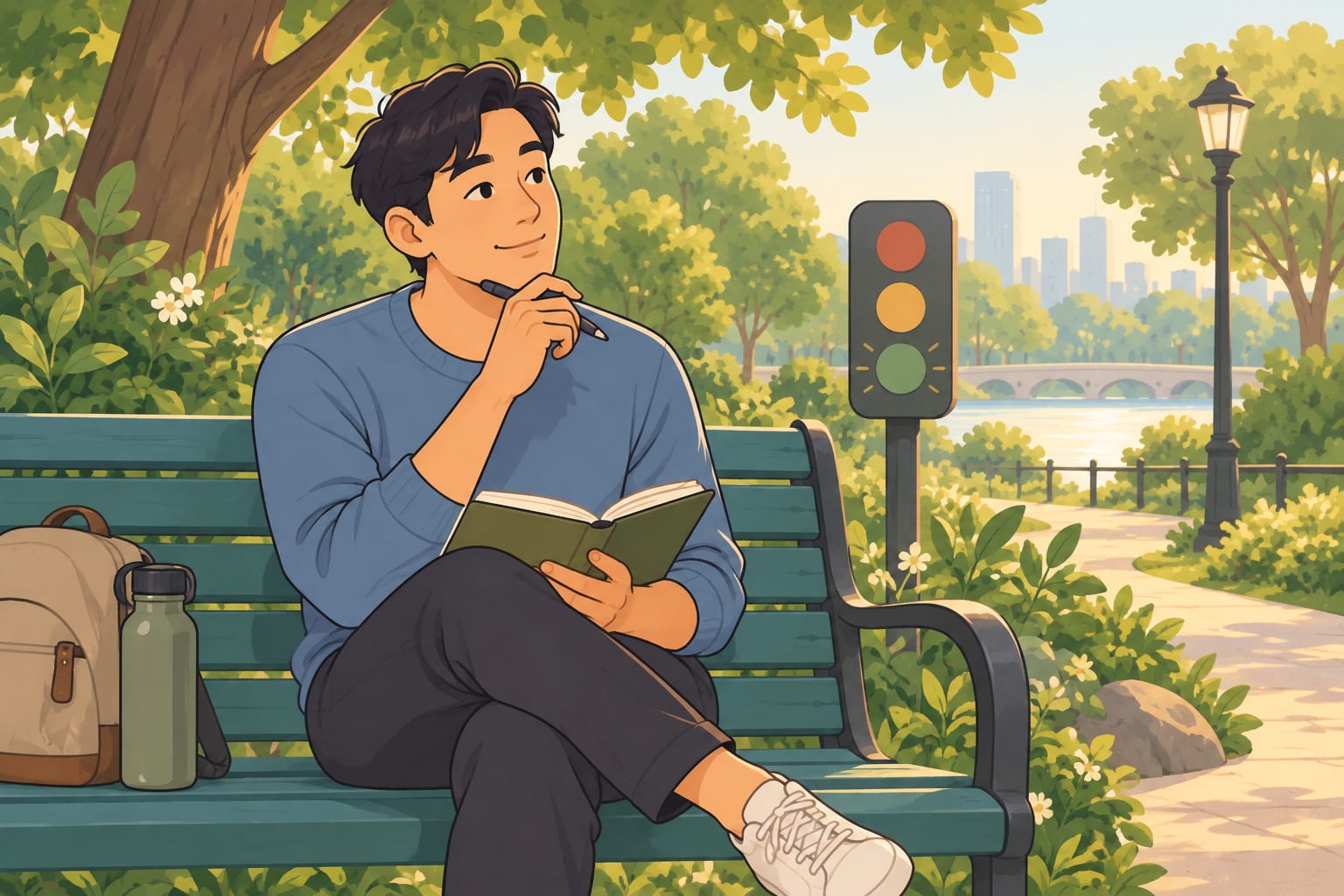 Man reflecting in a journal as part of a daily emotional intelligence practice.