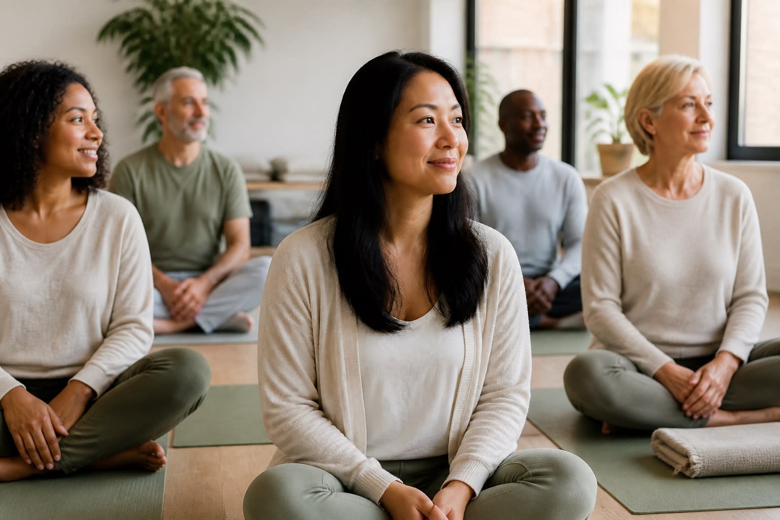 MBSR mindfulness group practicing together in San Francisco