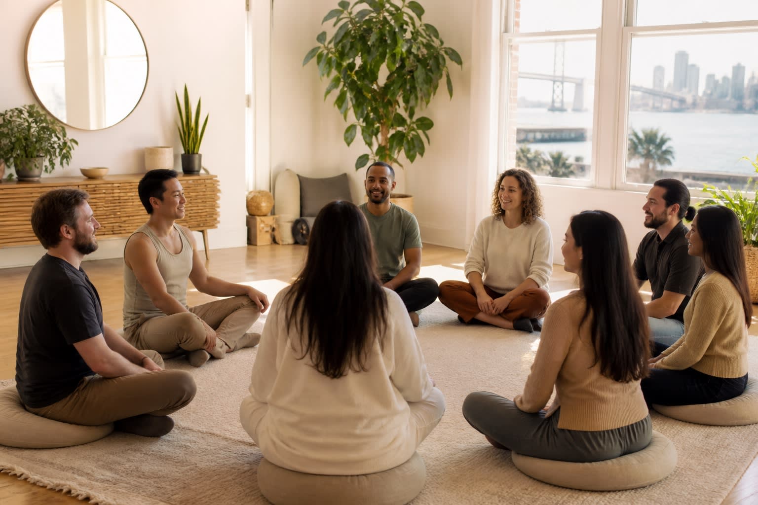 Supportive mindfulness group circle