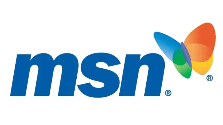 Blue "msn" text next to a multicolored butterfly logo on a white background, perfect for discovering wellness retreats near me.