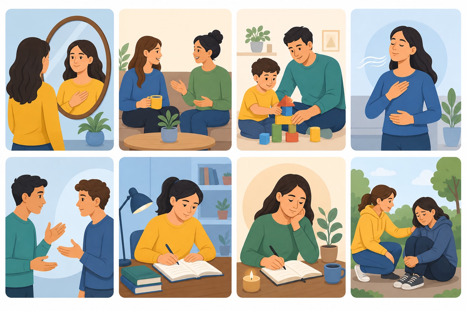 An infographic summarizing the basic concepts of psychology, including mental health and human behavior.