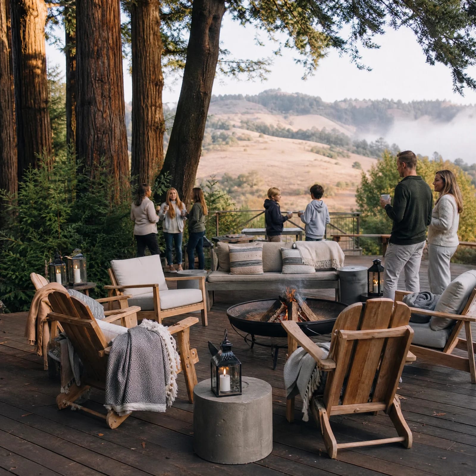 Family retreat setting in Northern California with nature views
