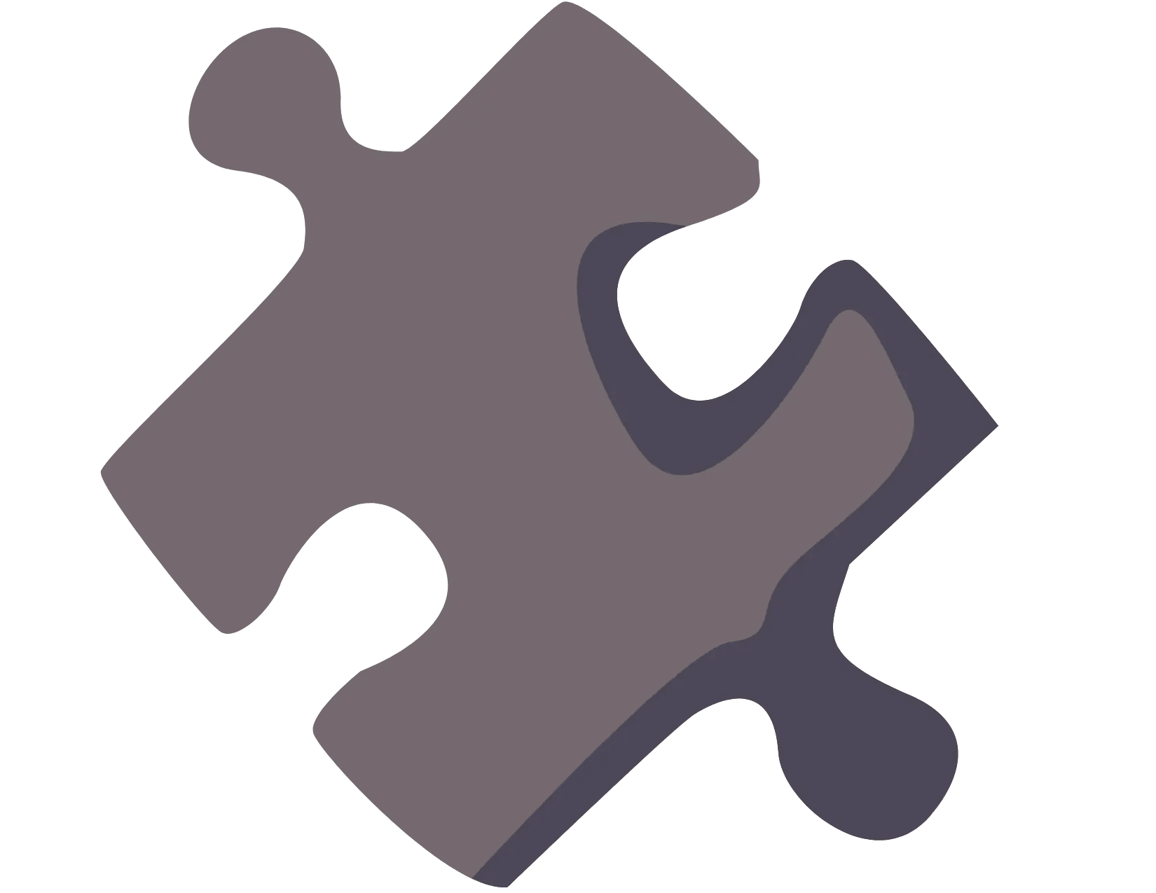 A single gray jigsaw puzzle piece isolated on a black background, representing the Bay Area CBT Center.