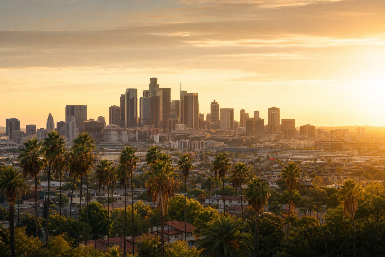 online therapists in los angeles near me — Los Angeles skyline for statewide video therapy