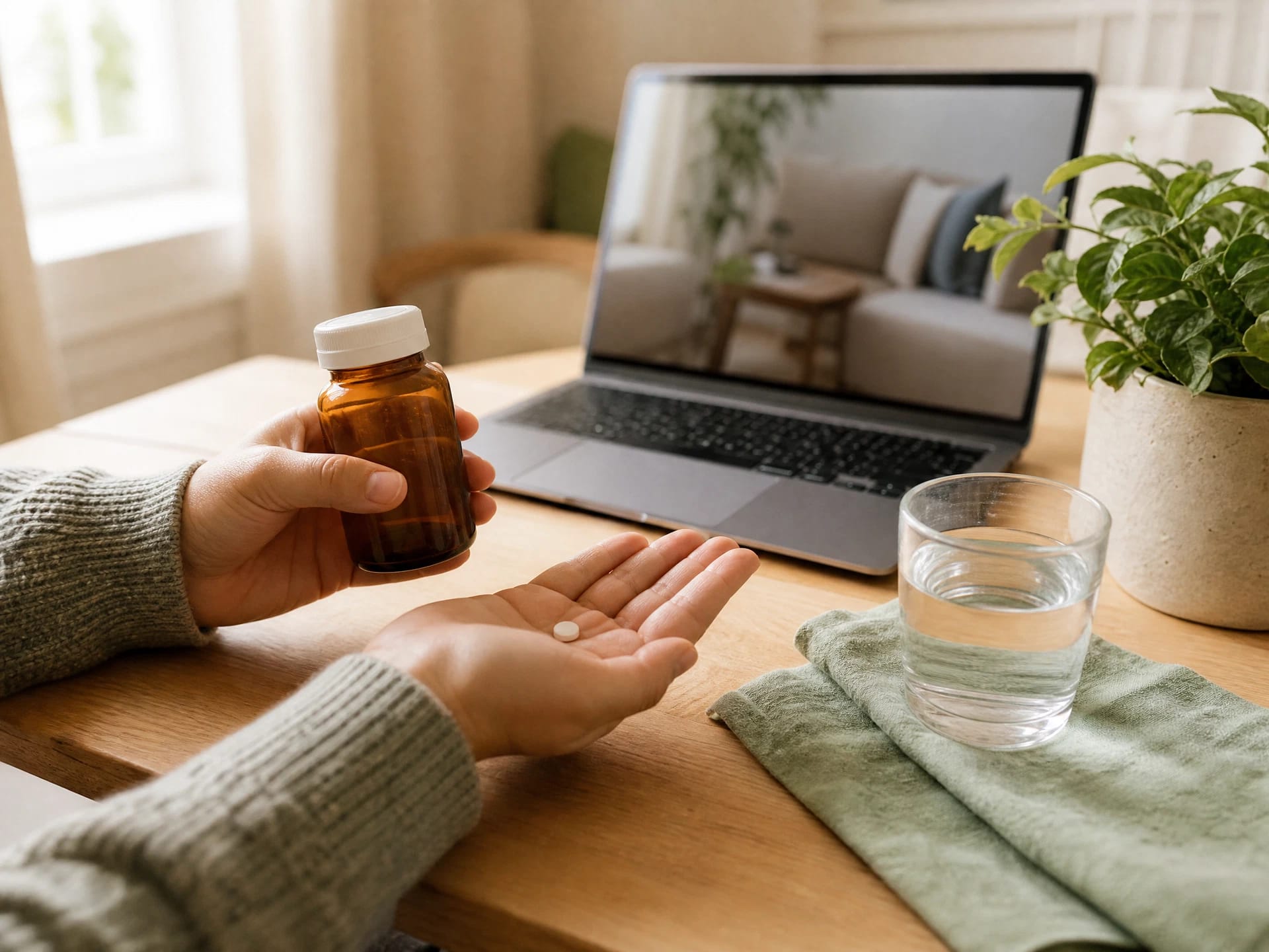 a person in front of their computer with their online therapist engaging in the ketamine administration process and doing online ketamine therapy in San Francisco