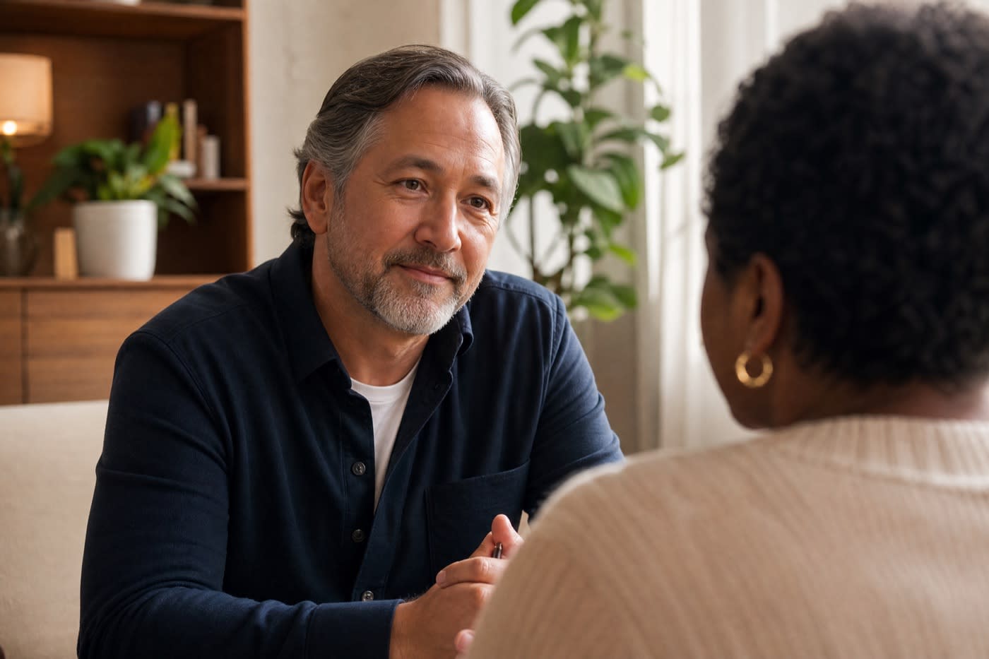 Oakland depression therapist with client