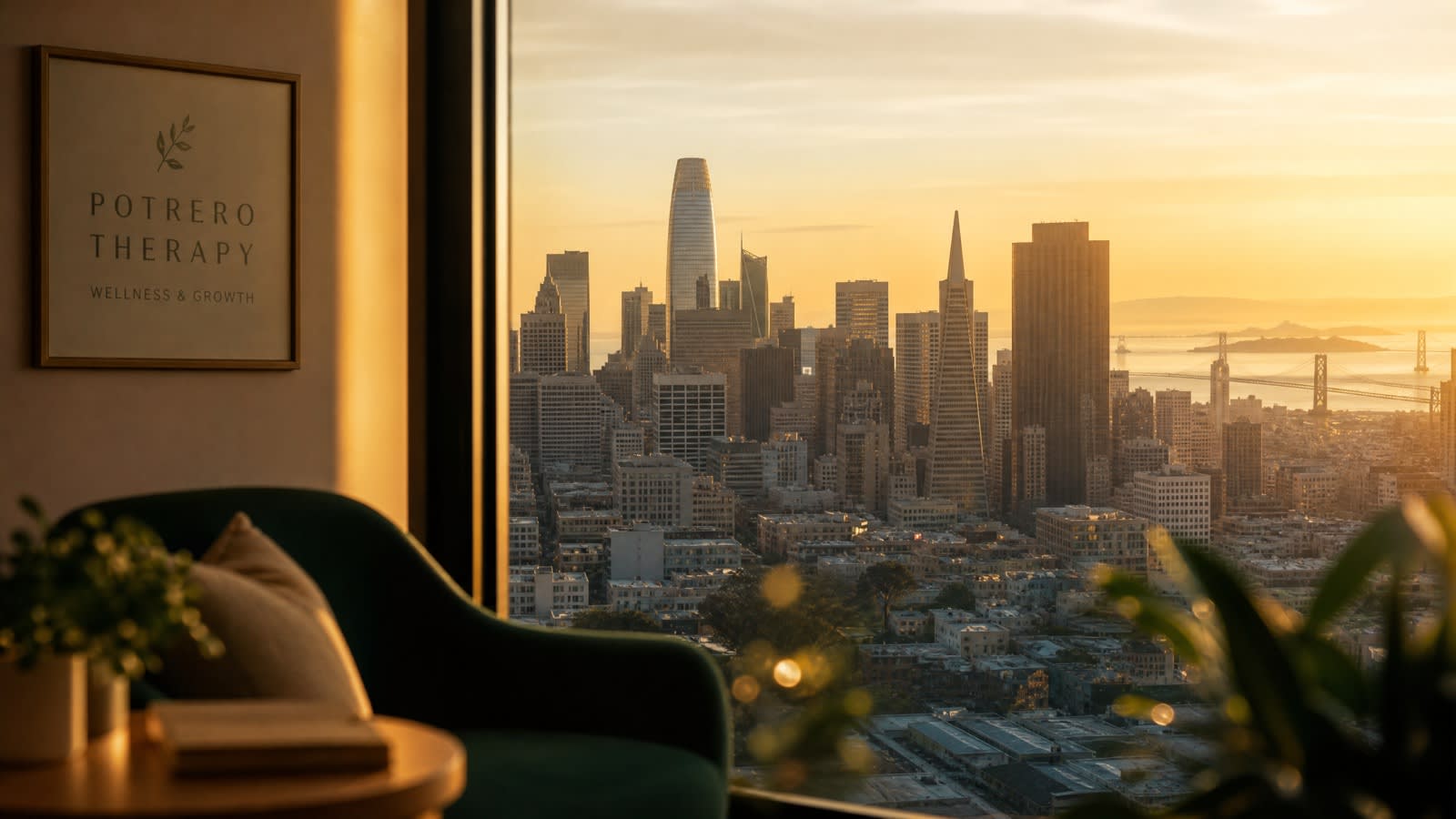 San Francisco skyline at golden hour