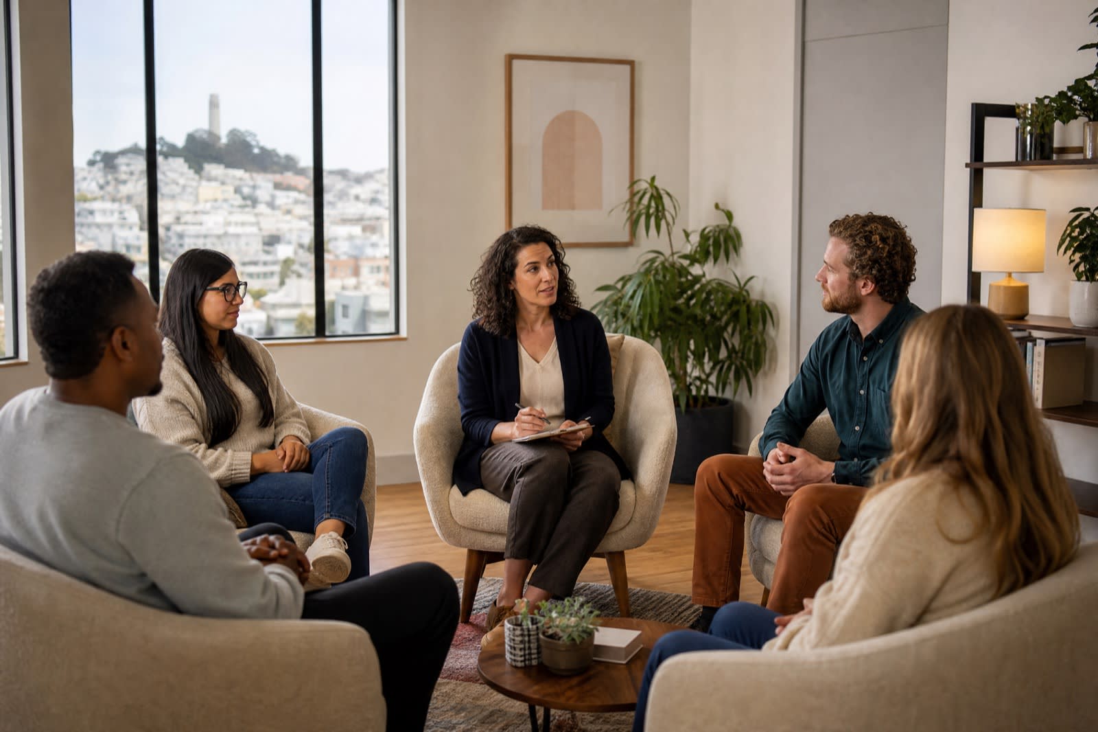 Group therapy session at Bay Area CBT Center