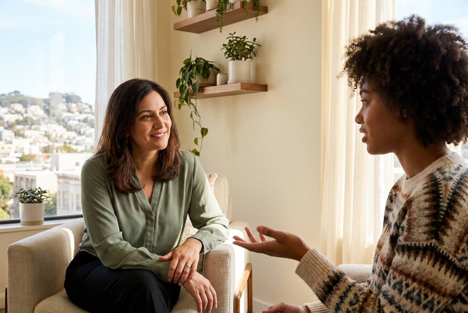 Therapist and client in session at Bay Area CBT Center