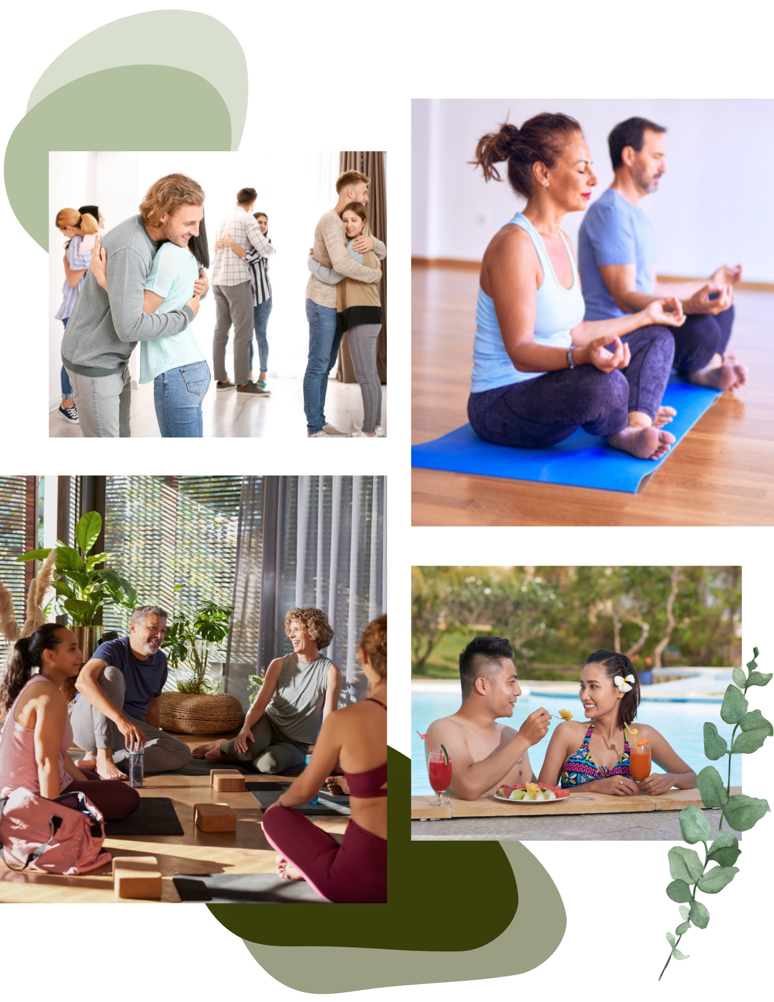 Couples in a supportive group setting during a marriage retreat at Bay Area CBT Center.
