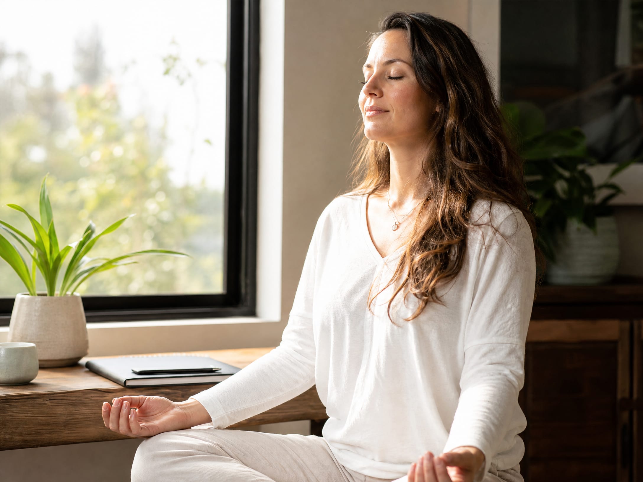 Client practicing mindfulness during therapy near me in San Francisco, CA