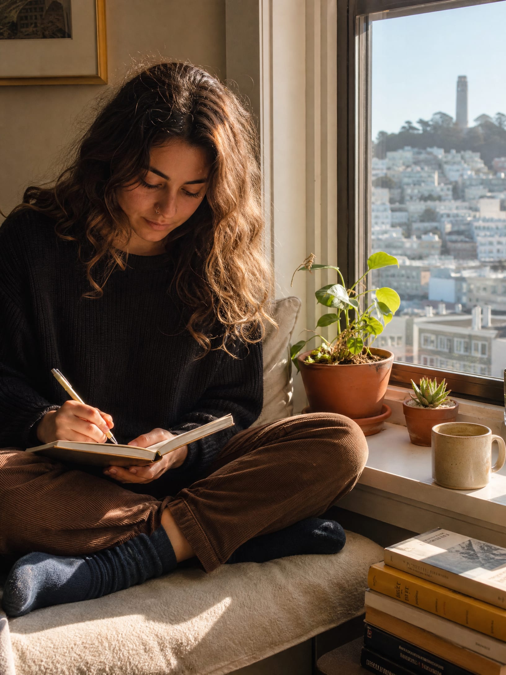 Person practicing emotion regulation skills in San Francisco apartment