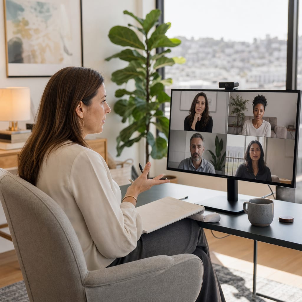 San Francisco Virtual IOP therapist facilitating online intensive care