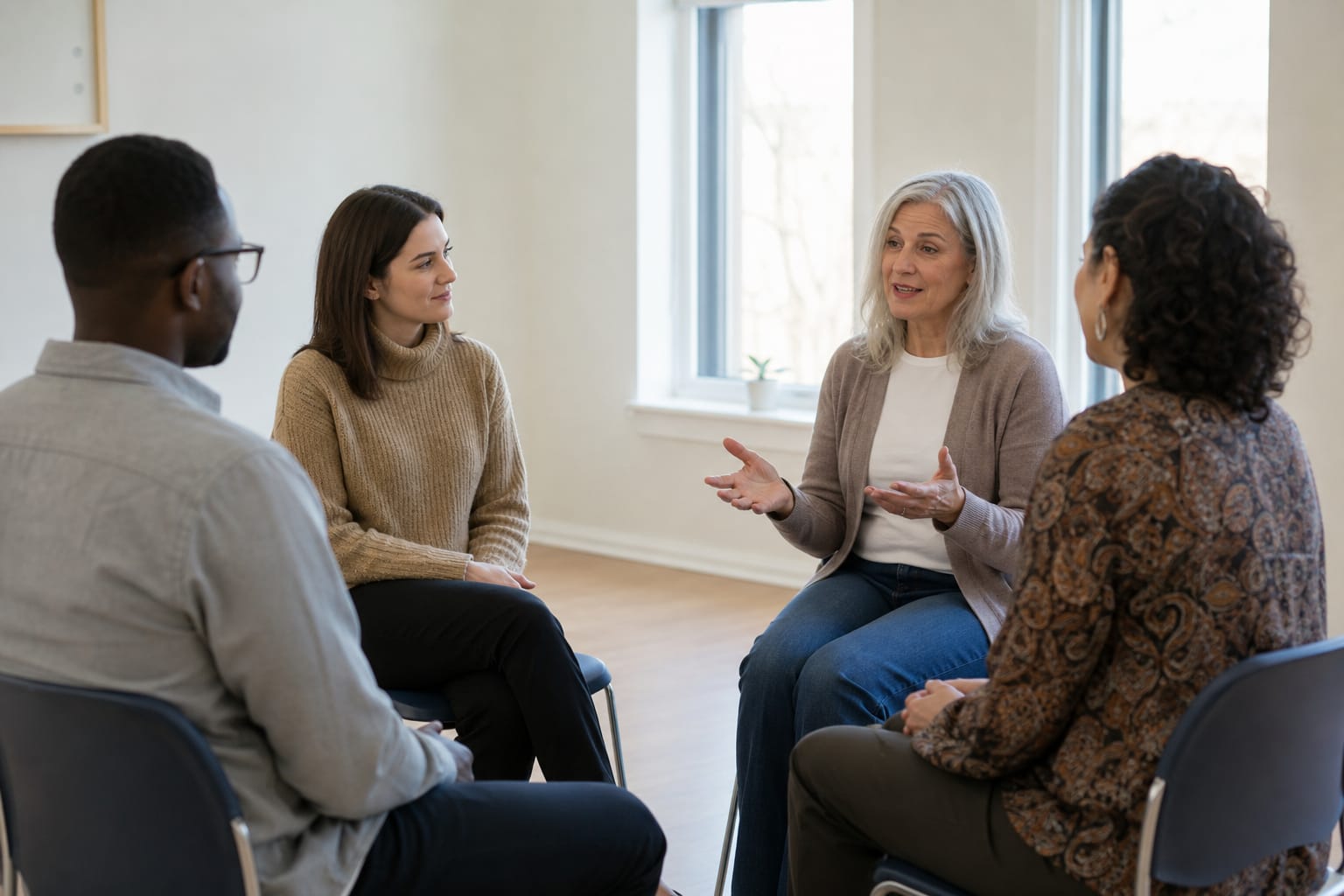 Group therapy supporting life transitions therapy in San Francisco