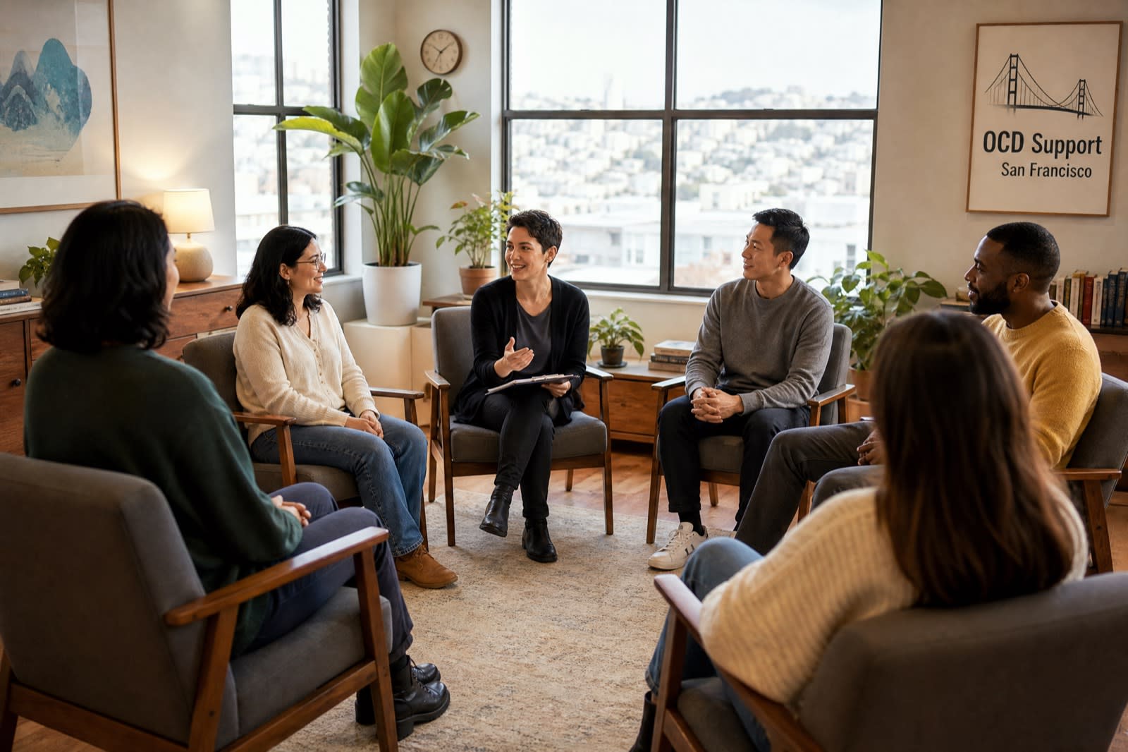 Therapist-led OCD support group session