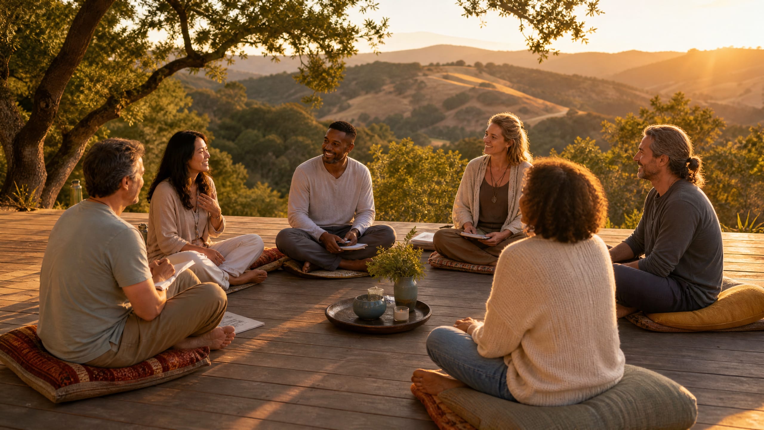 NVC retreat with group of participants practicing communication exercises outdoors near me in San Francisco, CA