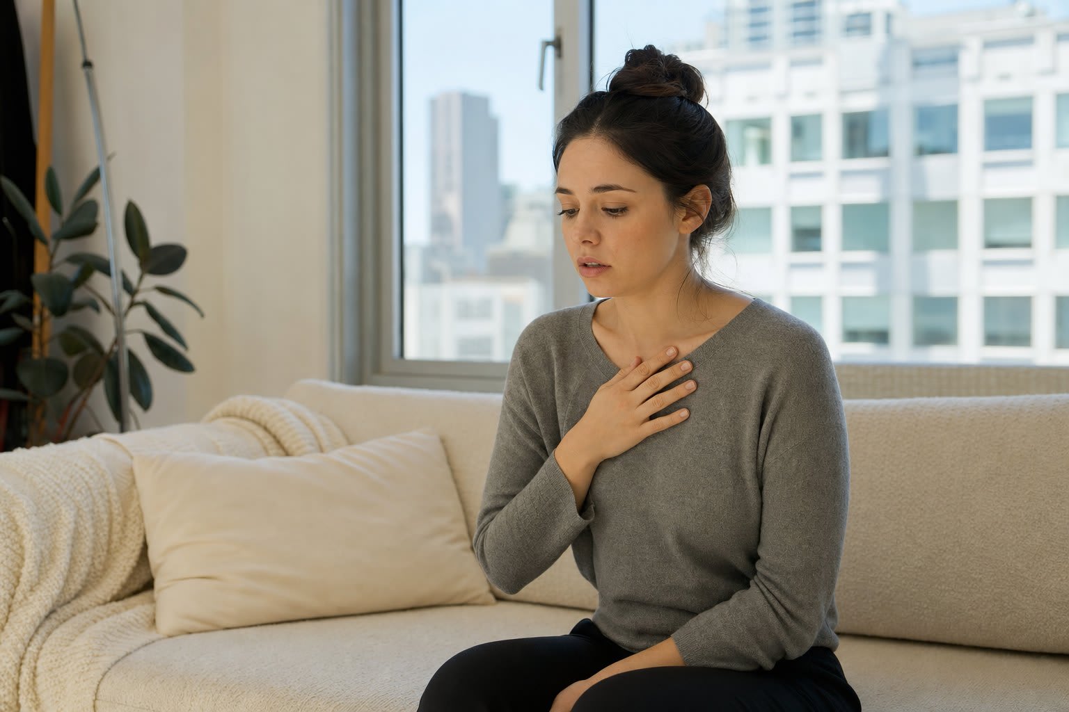 What a panic attack feels like — chest tightness before panic disorder therapy near me in SF near me in San Francisco, CA
