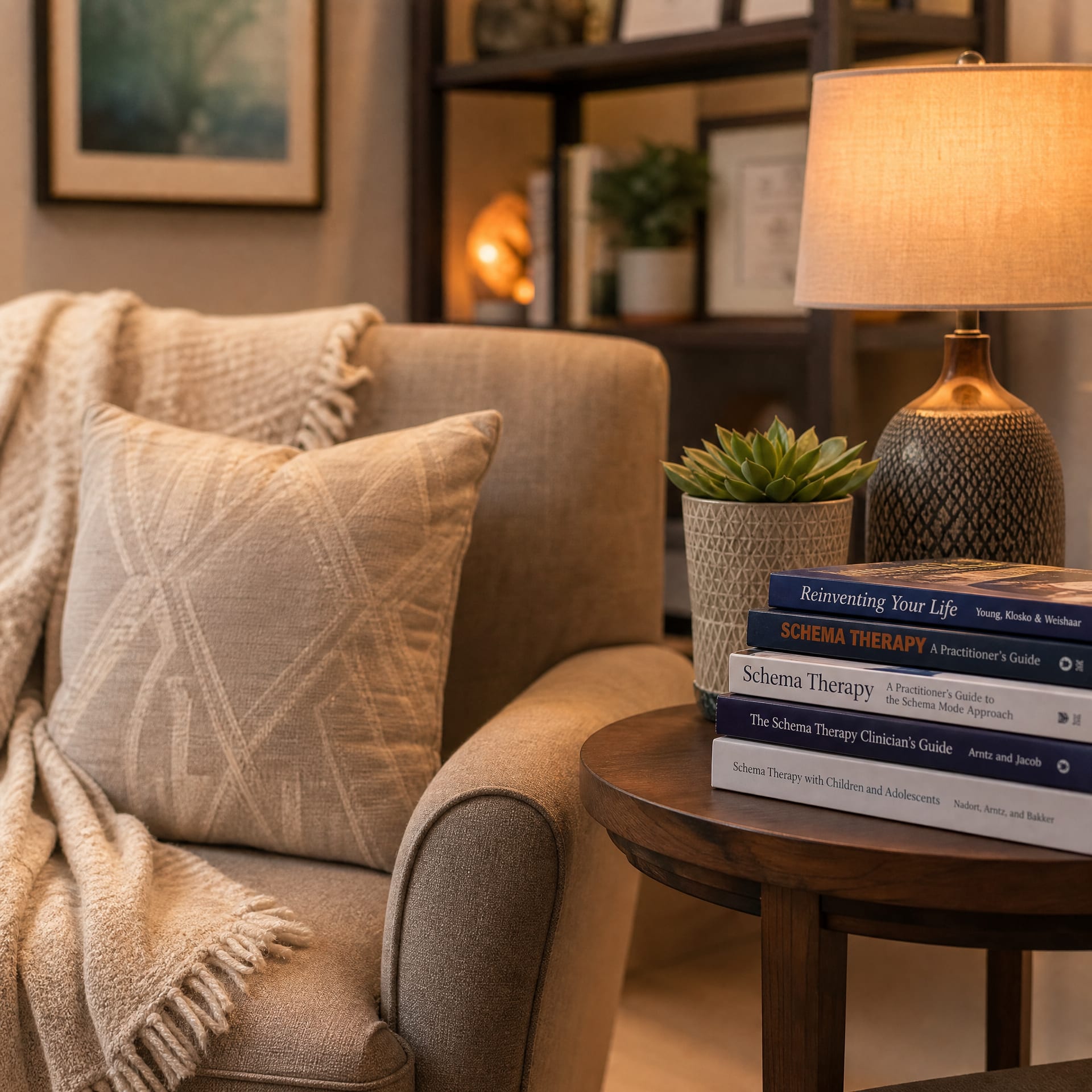 Warm therapy office for schema psychotherapy near me near me in San Francisco, CA