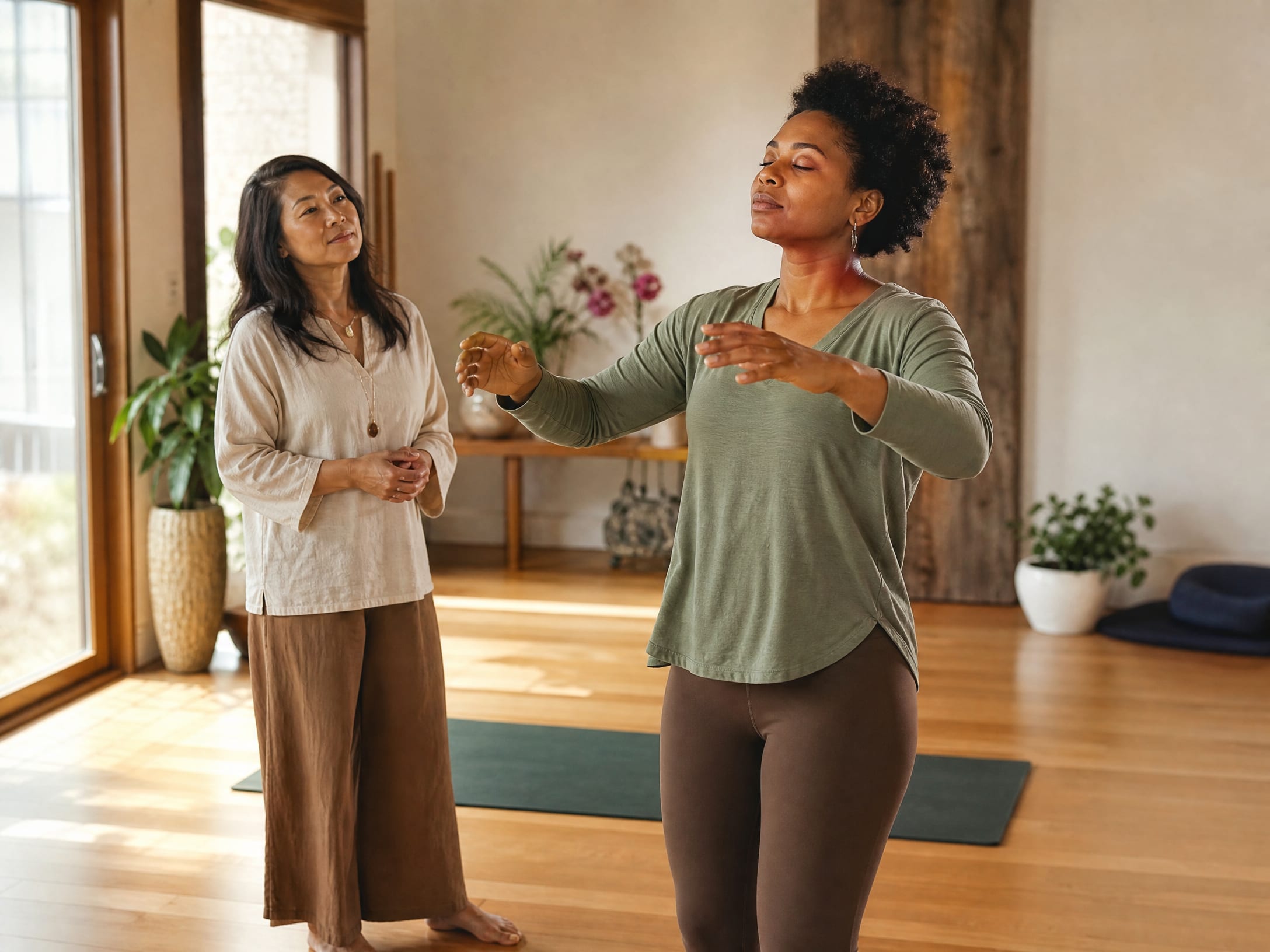 Somatic therapist guiding movement exercise near me in San Francisco, CA