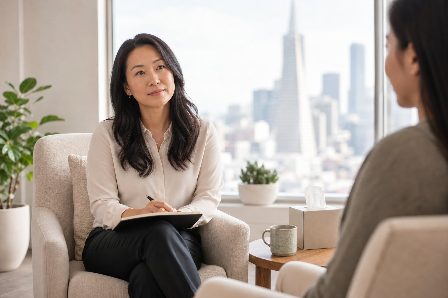 San Francisco trauma therapist with client