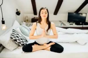 a person practicing self-compassion mindfulness to overcome anxiety