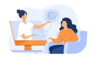 A person seeking help from a mental health professional to reduce rumination and intrusive thoughts