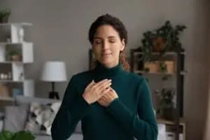 A person facing their emotions to reduce rumination