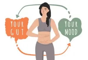 A person taking probiotics to improve gut health