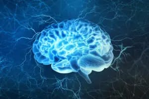 a brain with neurons firing representing vagus nerve stimulation for anxiety in san francisco
