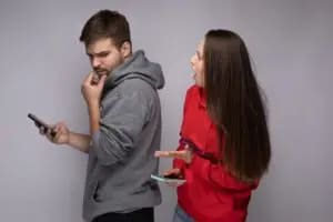 A couple discussing how to find the right person for a healthy relationship