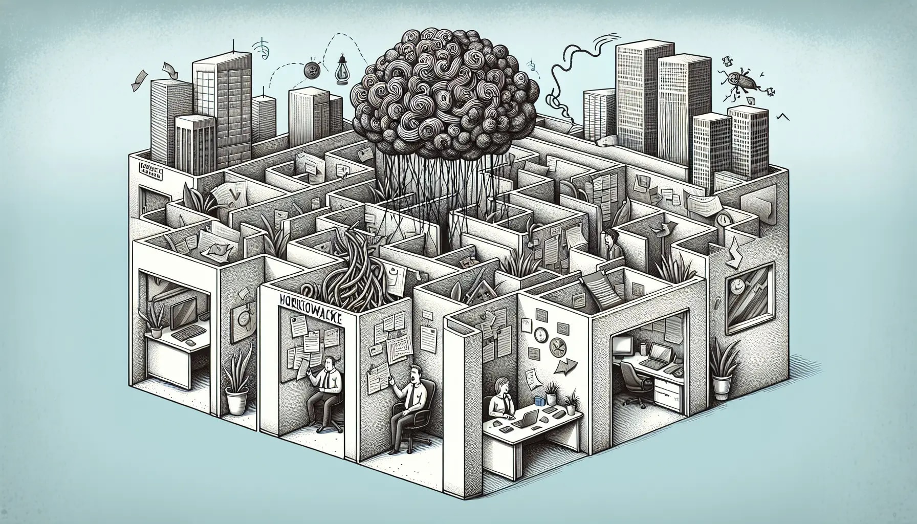 Creative depiction of work-related factors contributing to burnout