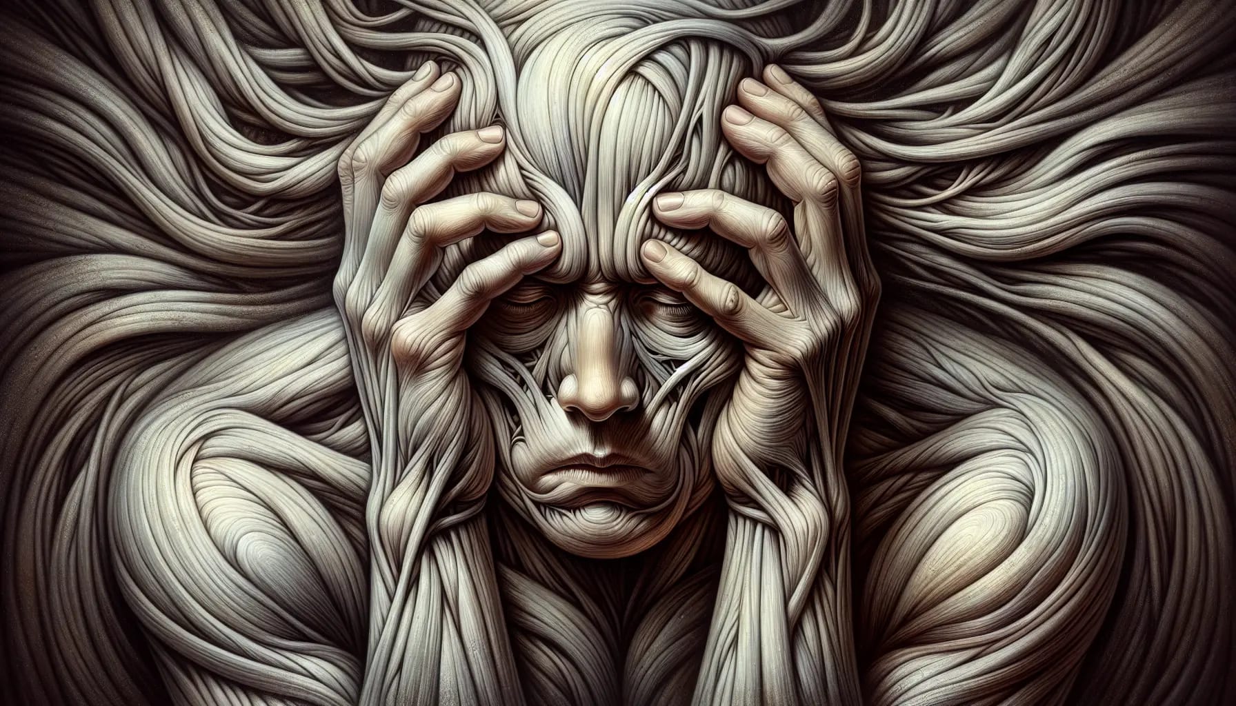 Artistic representation of physical complaints related to burnout