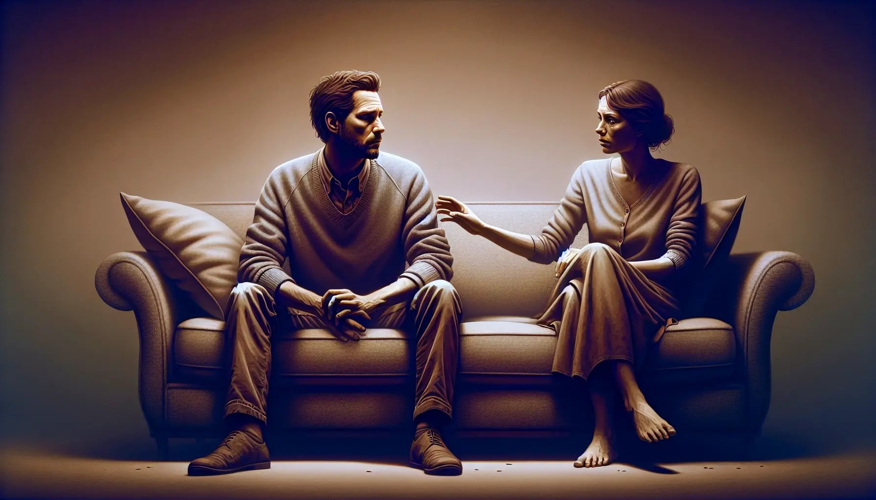 Artistic representation of honest communication and emotional support in a relationship