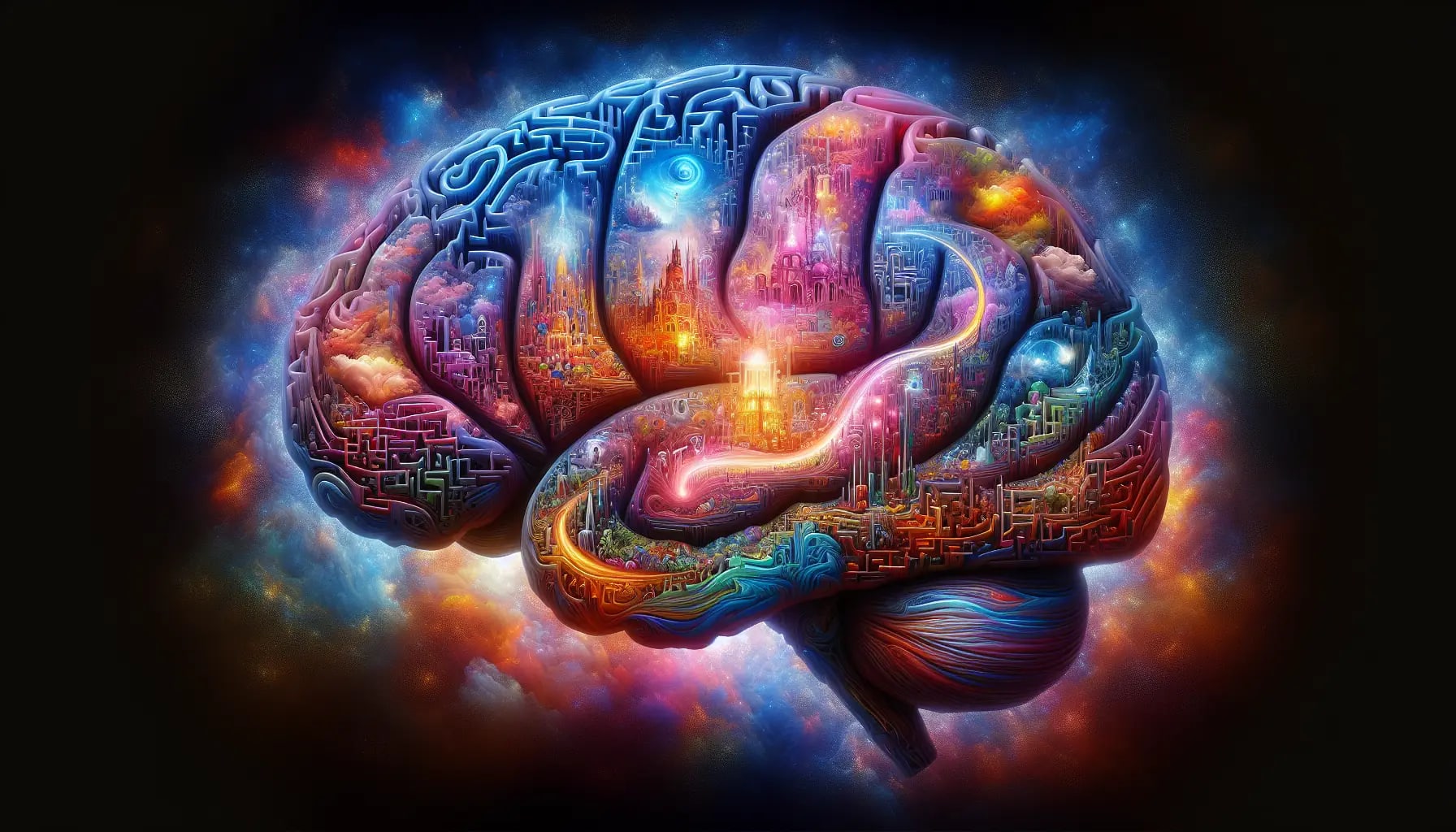 Artistic representation of brain activity and mental health