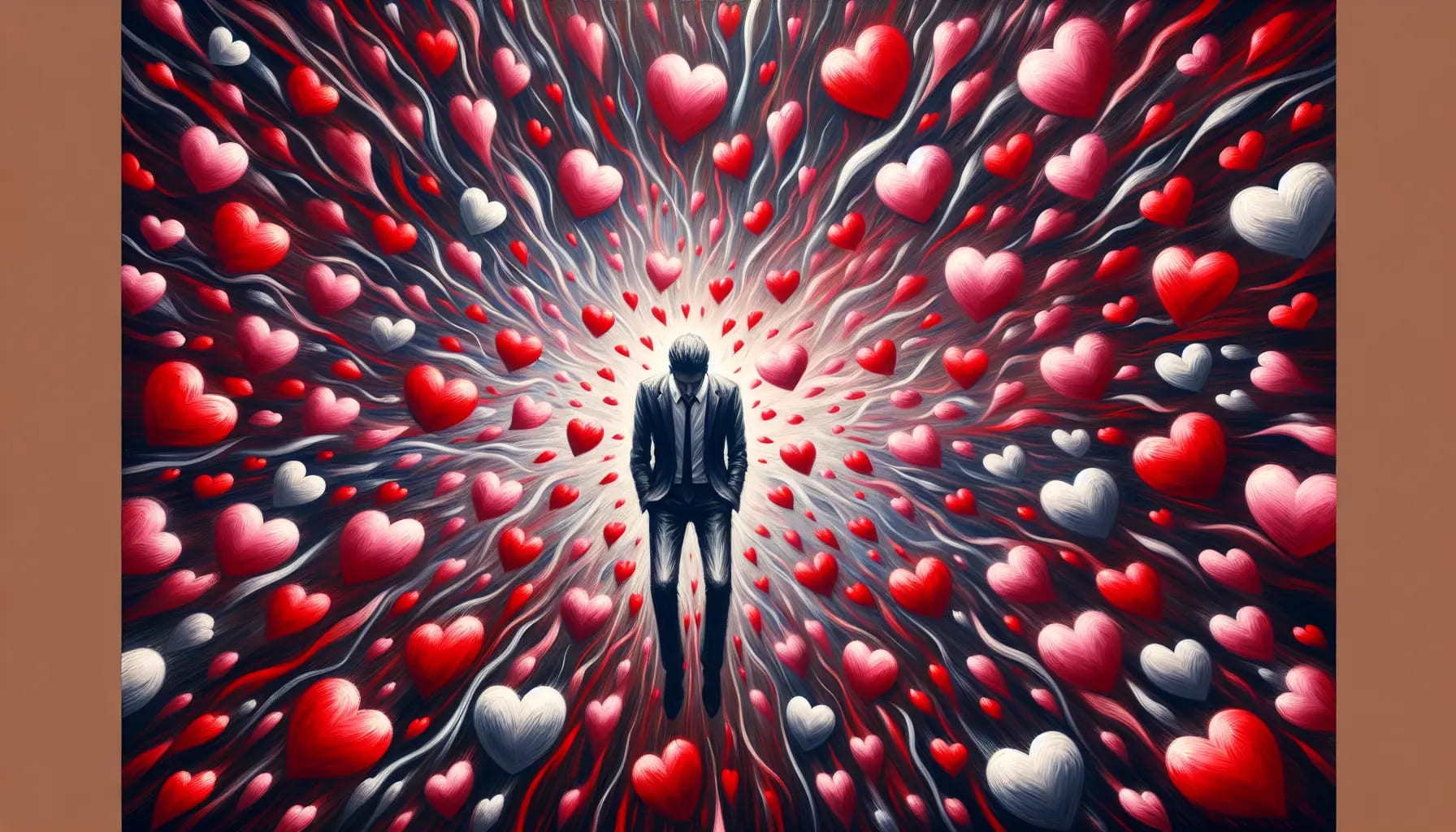 Artistic representation of feeling pressured in a relationship