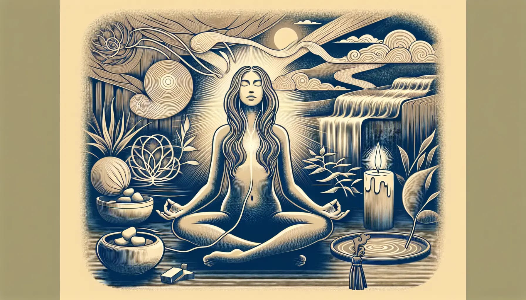 Illustration of mindfulness techniques for managing sexual anxiety