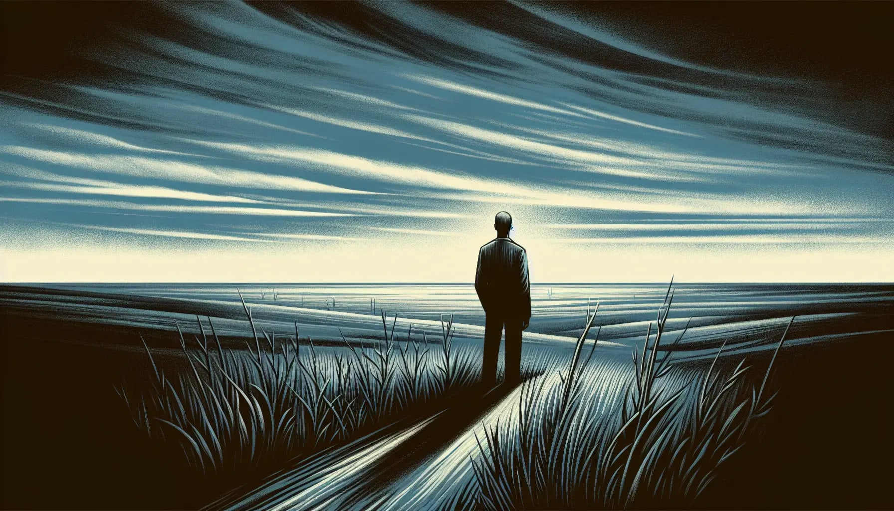 Illustration of a person standing alone, symbolizing independence and emotional distance