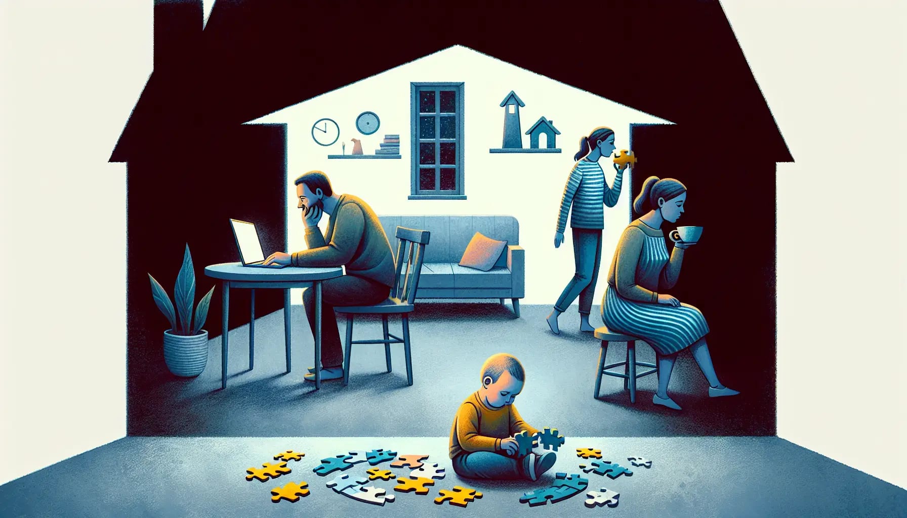 Illustration depicting early childhood experiences shaping attachment styles