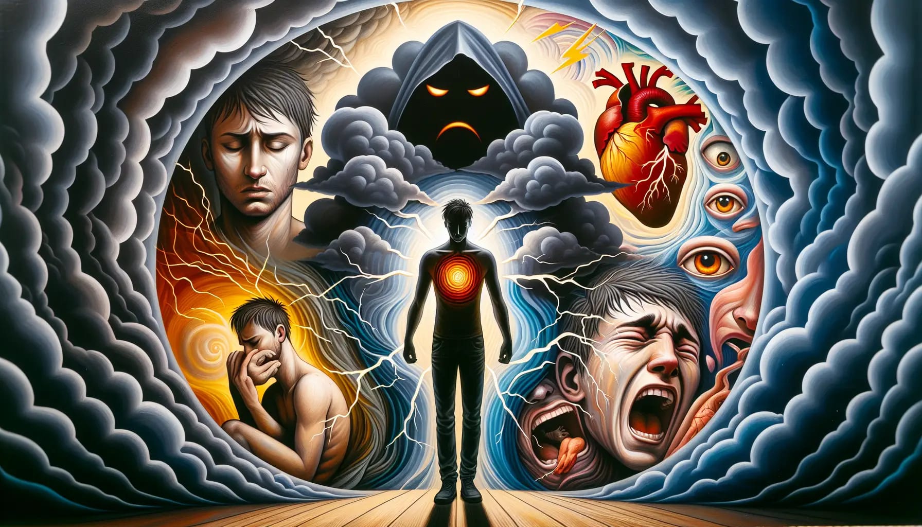 Illustration of emotional and behavioral reactions to trauma