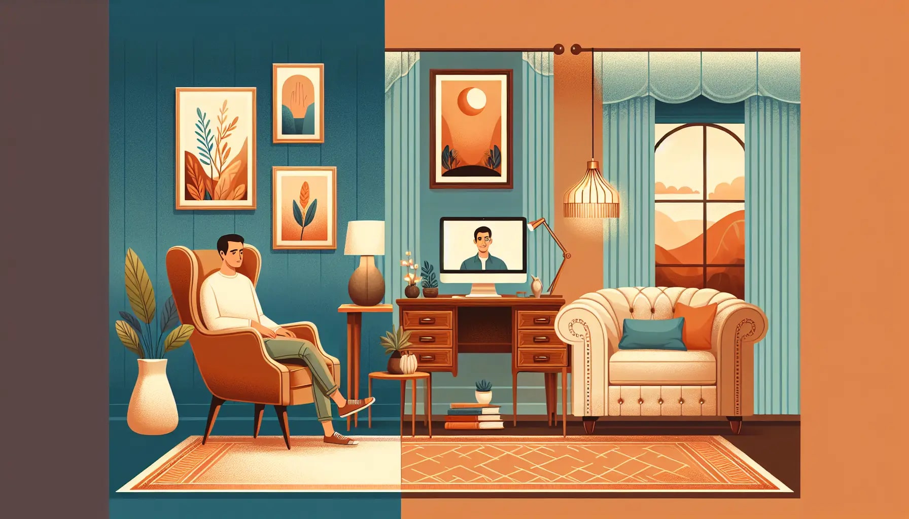 Therapeutic environment in online and in person therapy