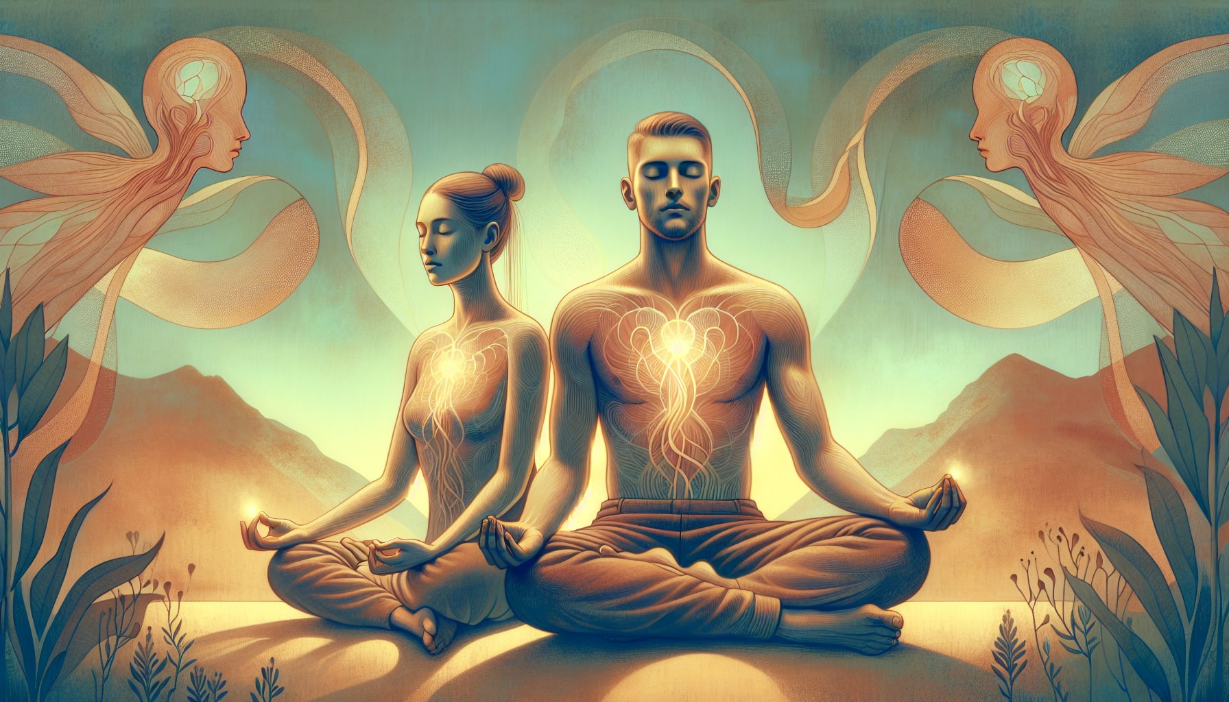 Illustration demonstrating the combination of mindfulness and sensate focus