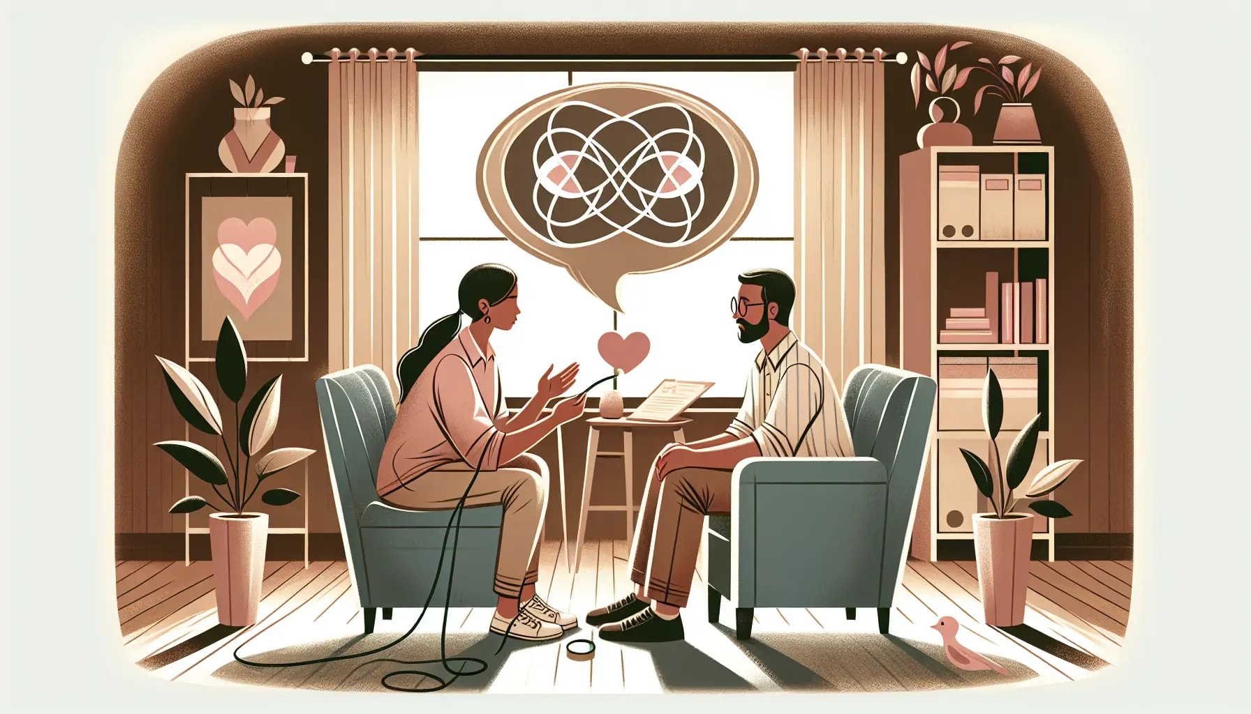 Illustration of a therapist conducting a sex therapy session