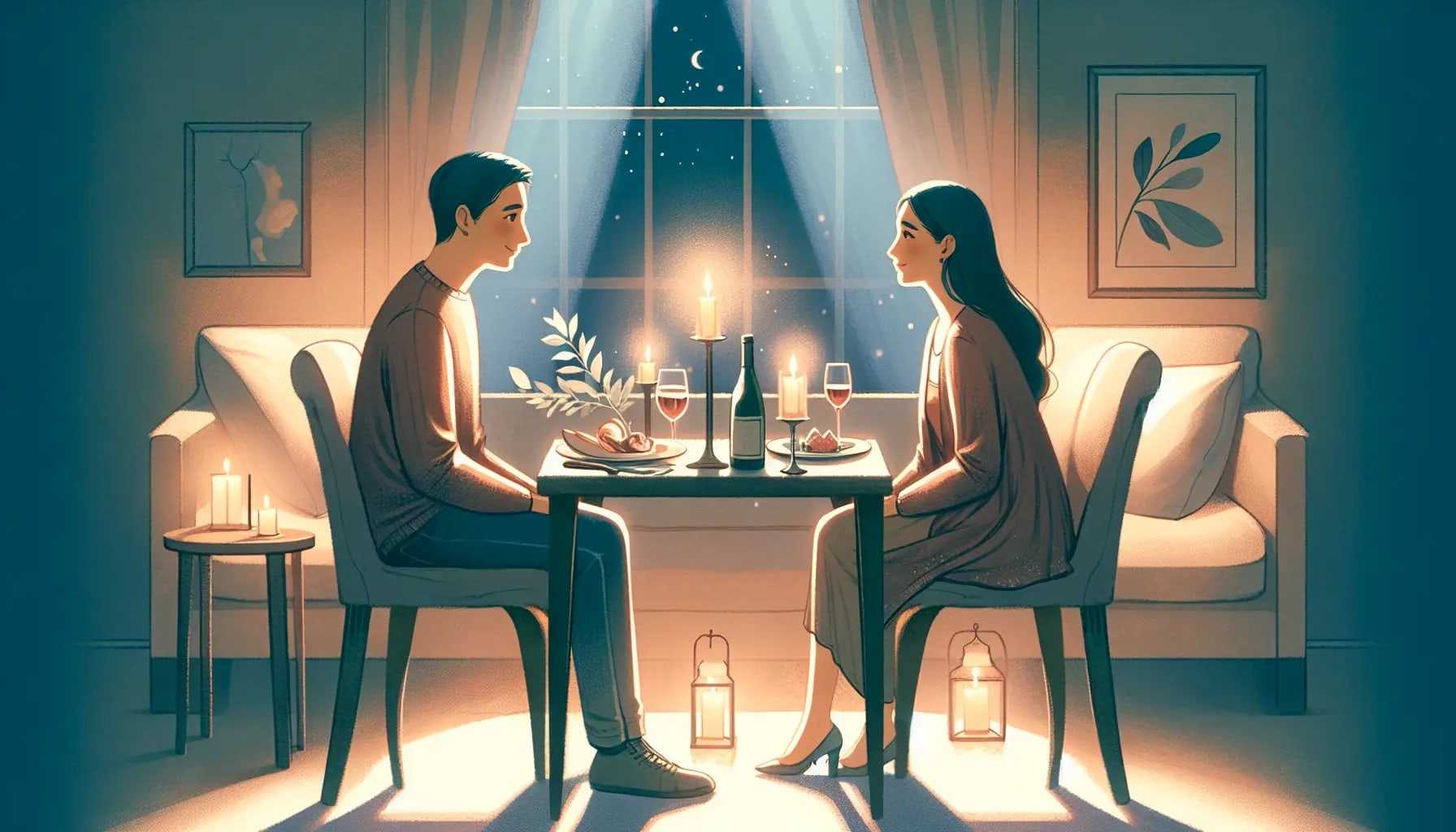 Couple enjoying a romantic date night