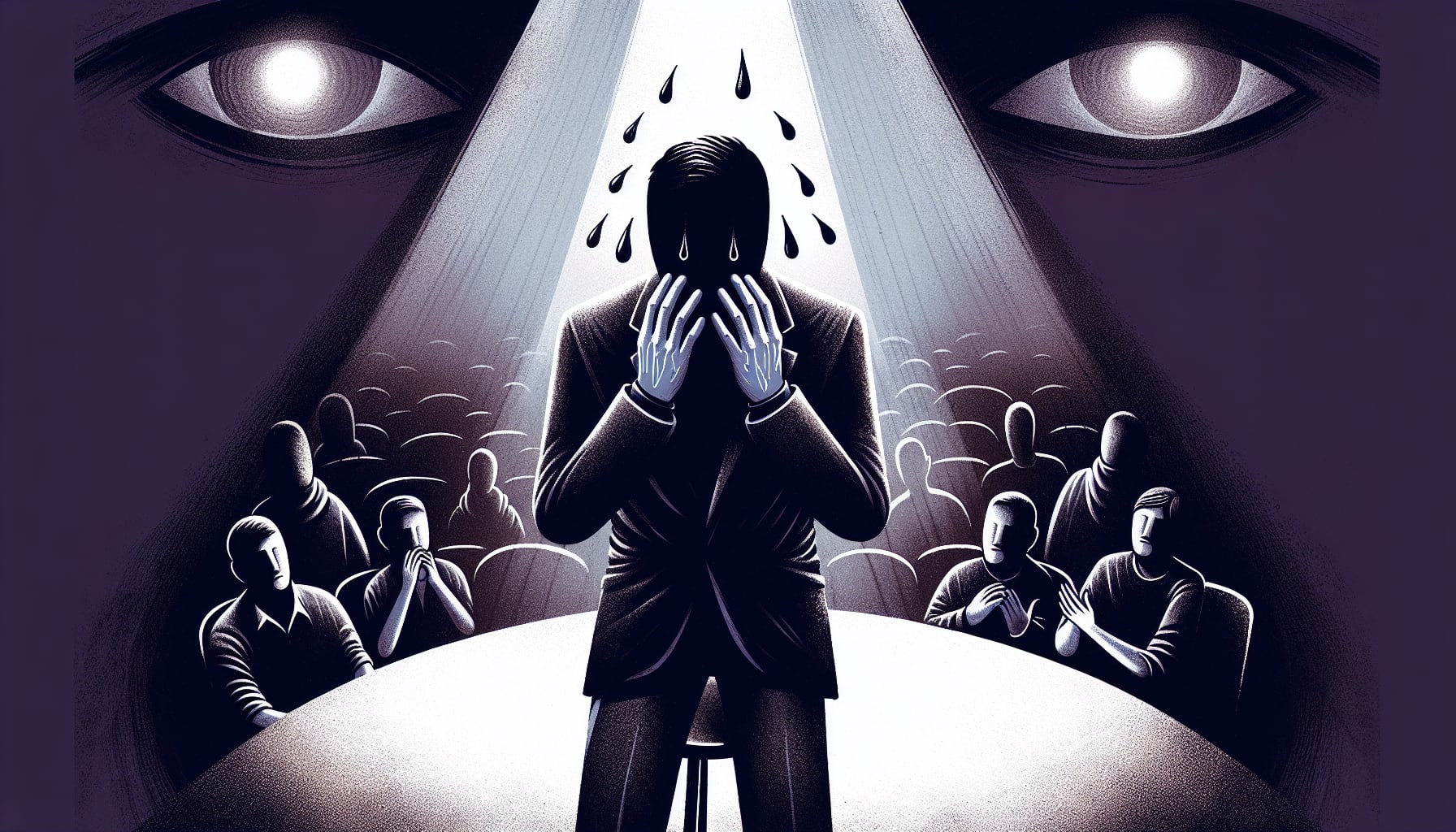 Illustration of a person experiencing performance anxiety