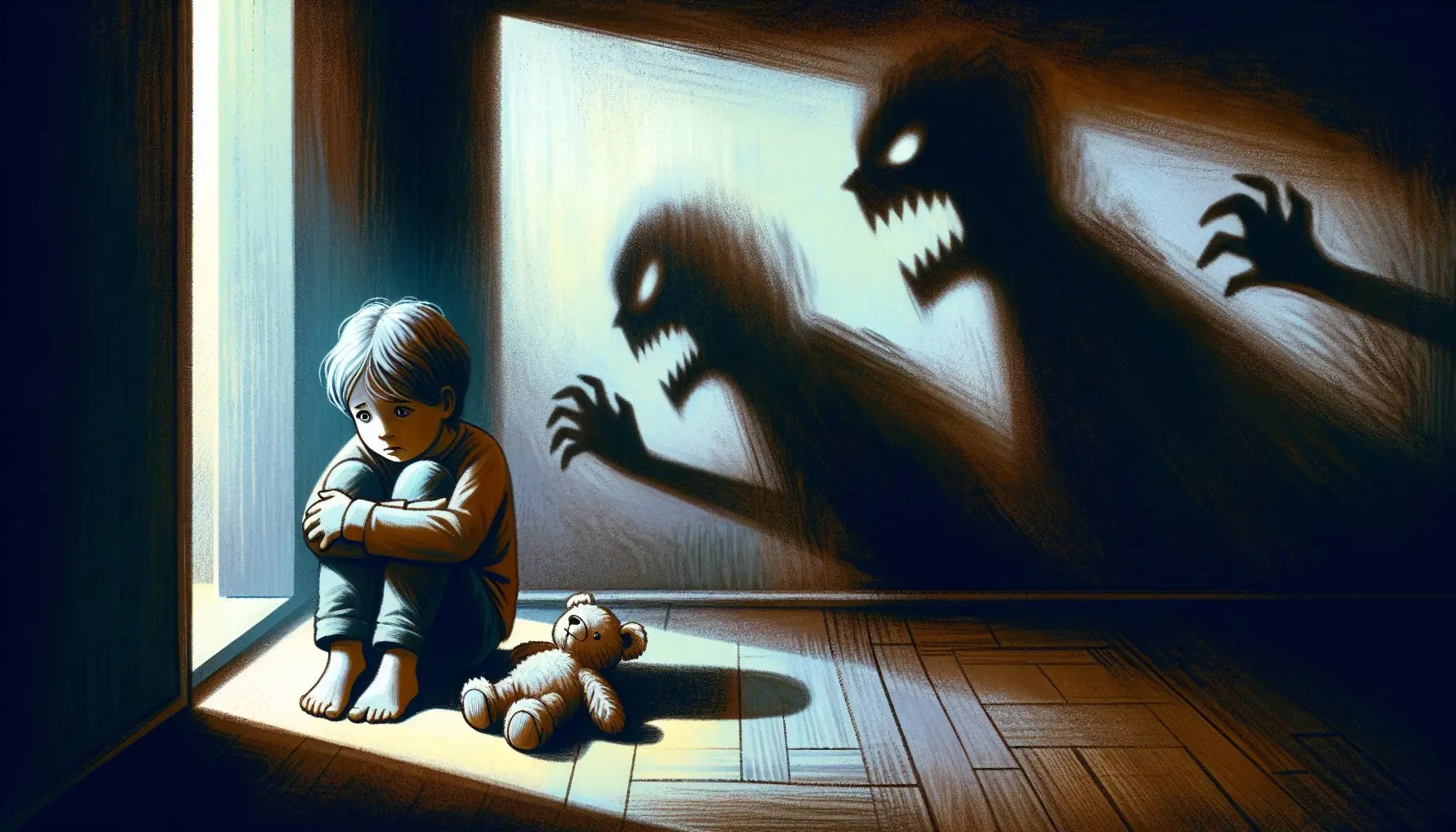 Illustration of a child expressing trauma related symptoms
