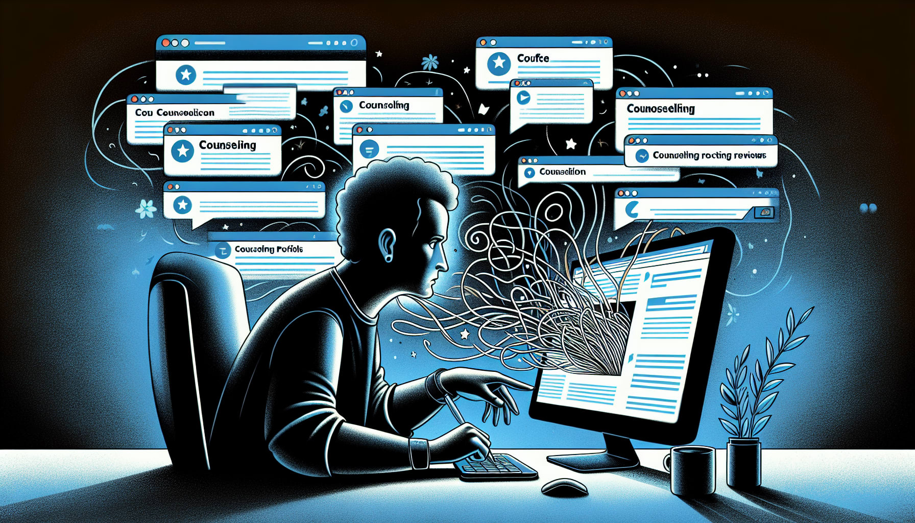 Researching potential counselors online