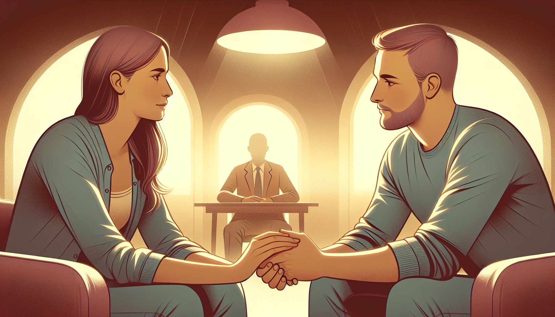 Illustration of a couple communicating and building trust