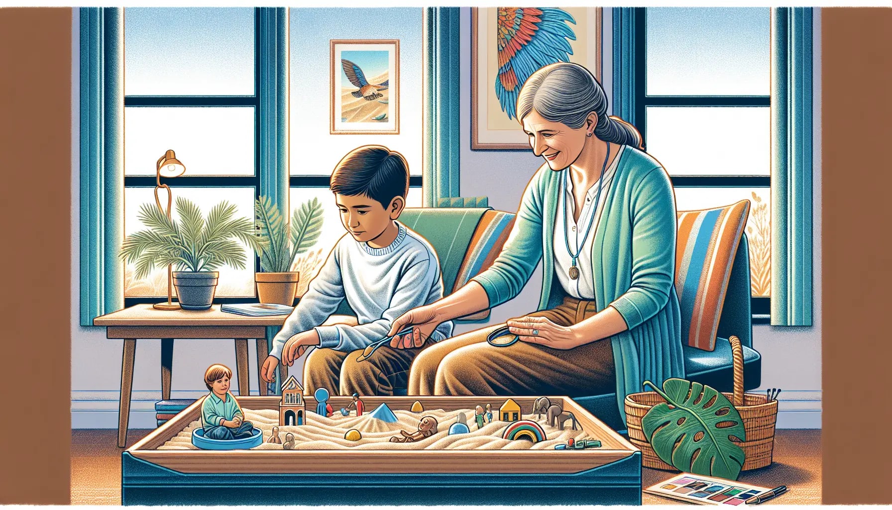 Illustration of therapist using practical strategies in TF-CBT