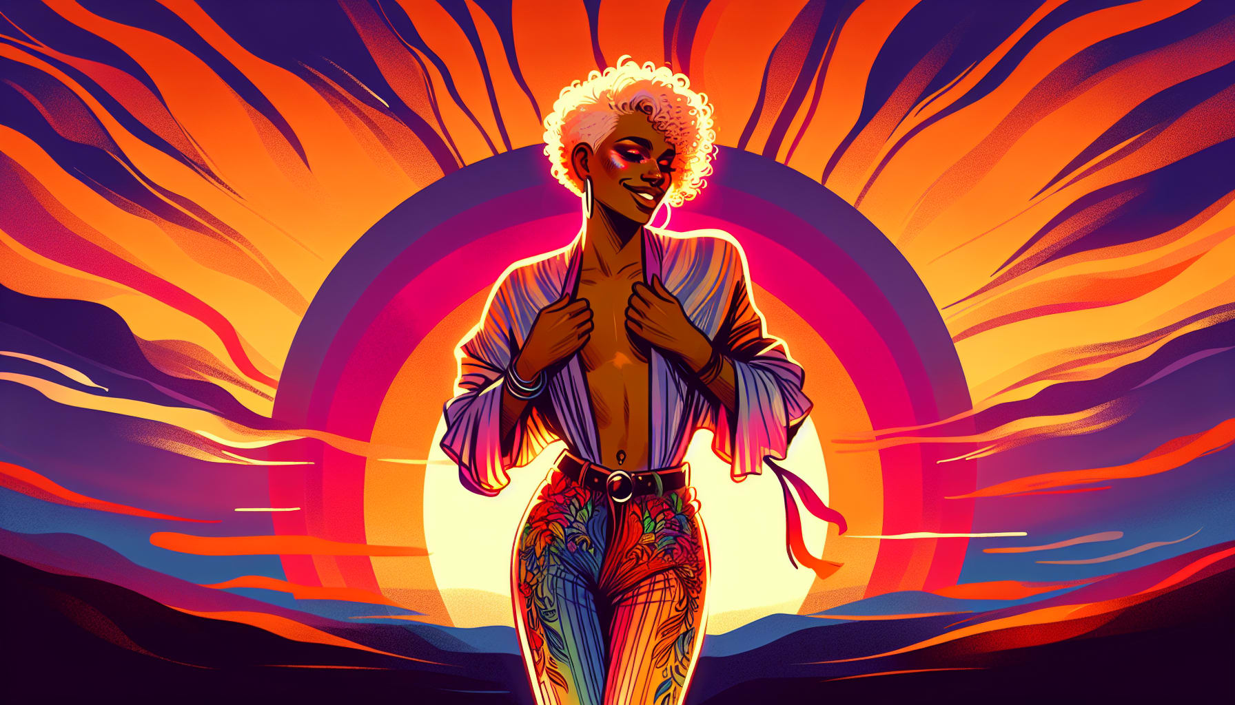 Illustration of a person embracing their sexuality
